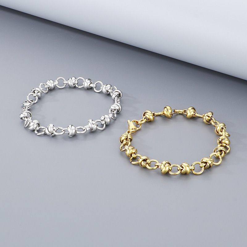 Gold Color Belcher Bolt ring Link Men Women Solid Bracelet Jewllery in 18-24cm Length 240613