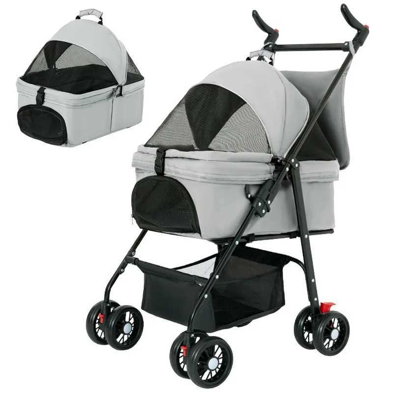 Pet Cart 3-in-1 Folding Dog Cart Multi functional Dog and Cat Jogging Cart with Detachable 4-Wheel Folding Pet Cart X250415