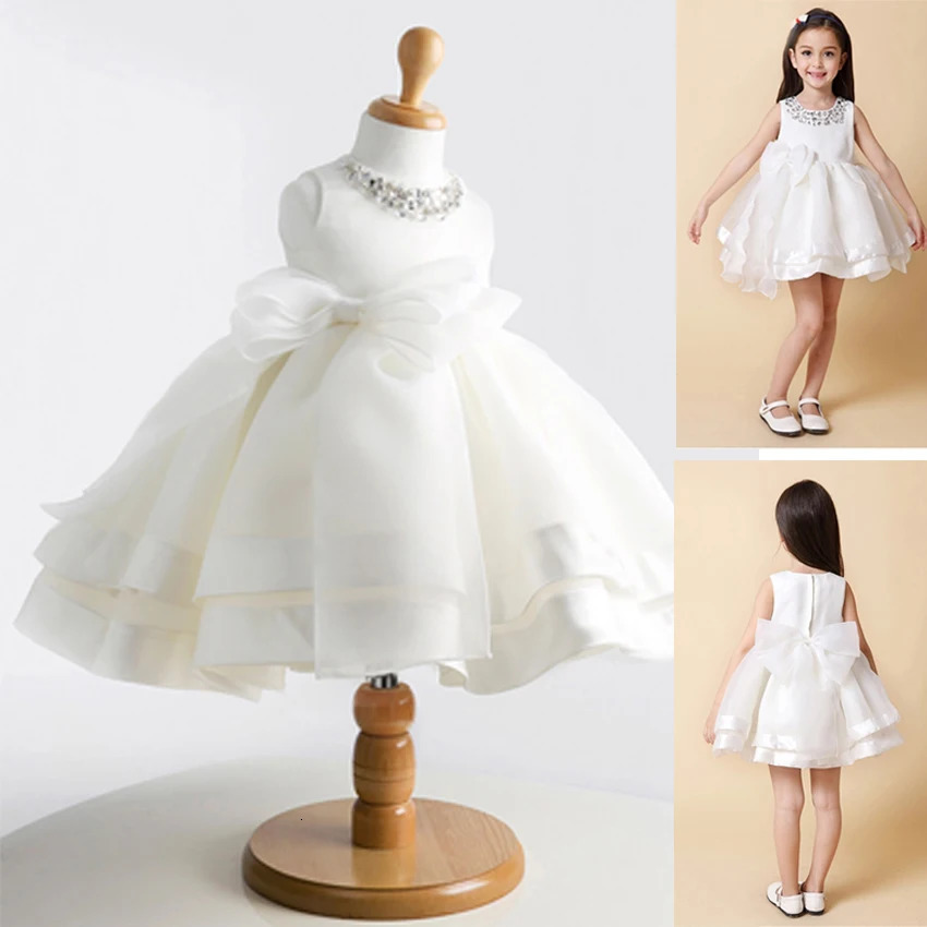 Baby Girls Dresses Fashion Mesh Princess White Dress Elegant Party Costume Infant Clothes Girls Birthday Outfit Kid Wear BC1412 250415