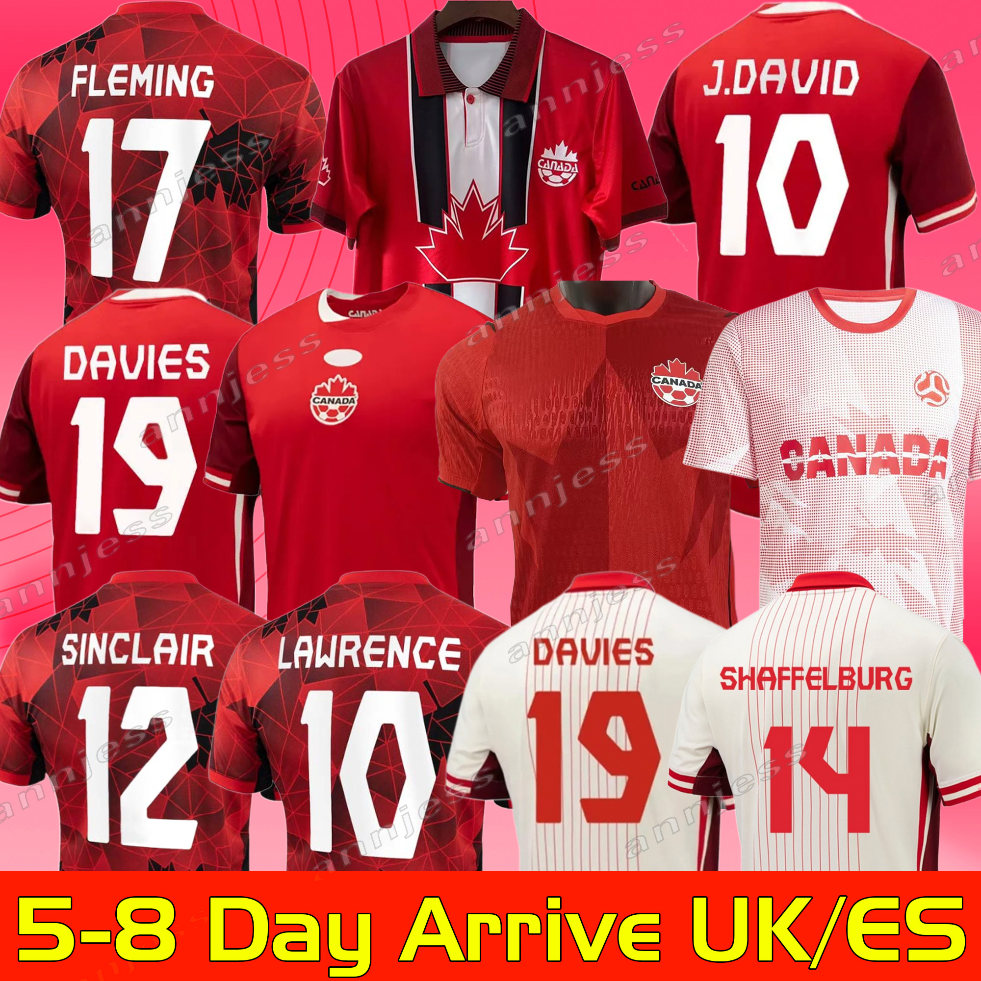 2024 2025 Canada Soccer Jerseys Maillot De Foot Kids Kit J.DAVID JOHNSTON 24 25 Football Shirt Men's National Team Men's 23/24 SINCLAIR FLEMING BUCHANAN DAVID MILLER