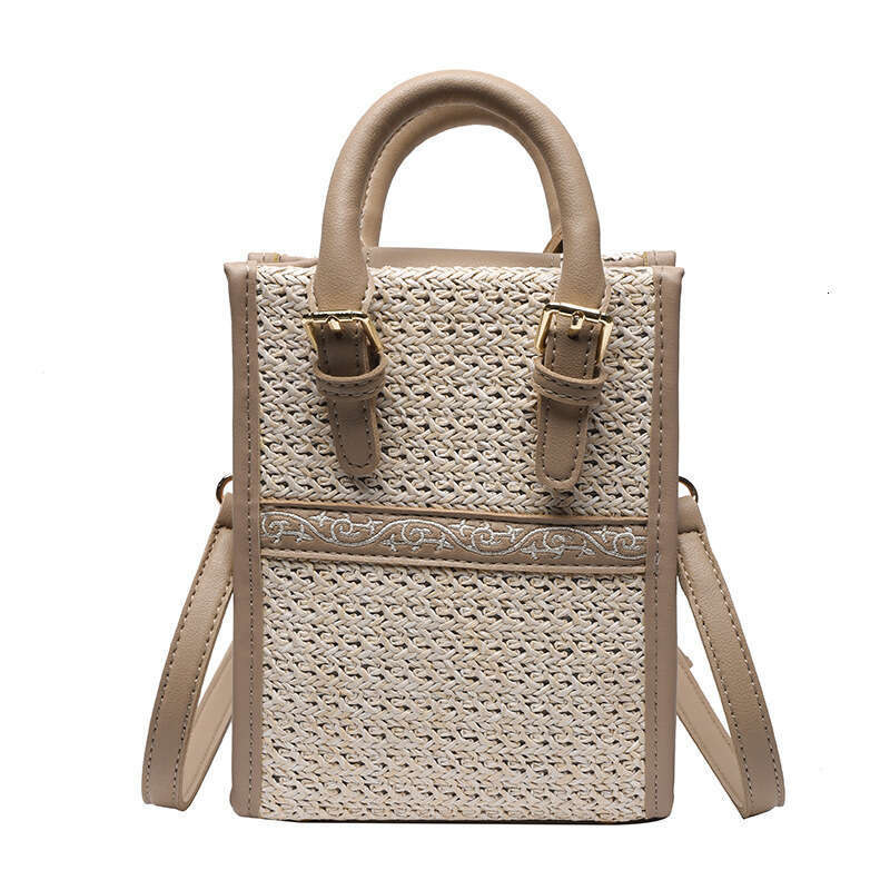 Handmade Beach Bag Ethnic Style One Shoulder Hand-Held Grass 2025 Summer New Personalized Outfit Travel Vacation Embroidered Thread Woven Women's