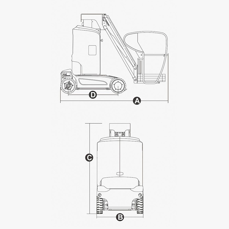 Electric Motor 200kg Self-propelled Person Vertical Mast Compact Boom Lift