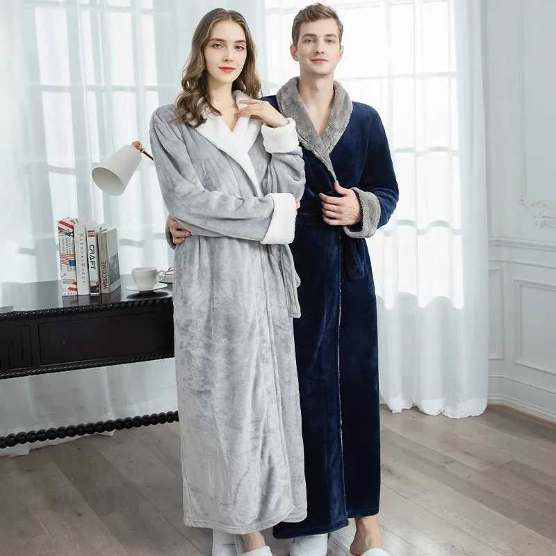 Female Autumn and Winter Warm Long Coral Velvet Thick Couple Bath Bathrobes Men Women Pajamas Shower Robe Bath Towels For Adults C251115