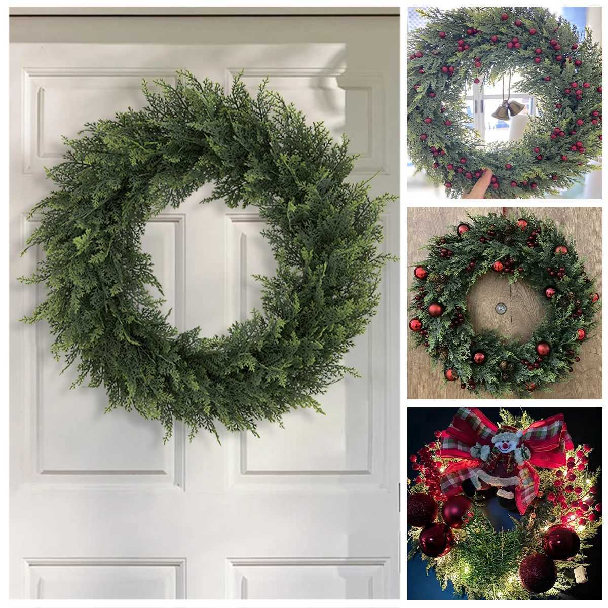 SIA FLOWER Cedar Artificial Flower Ring PE Material Cedar Grass Ring Artificial Plants Garden Decor Home DecorM251115