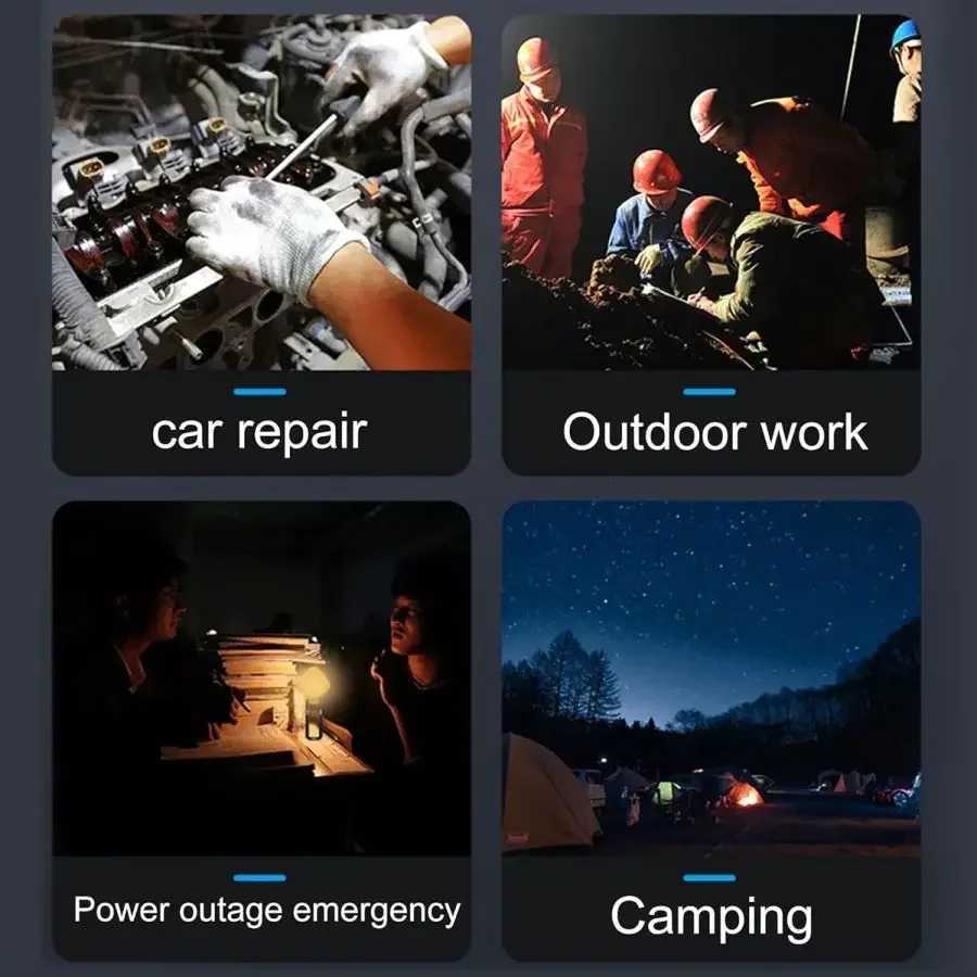 1-4 Pcs Mini COB LED Work Light Flashlight Emergency Lights LED Camping Light Waterproof Tent Lantern with Magnet Power Bank M251115