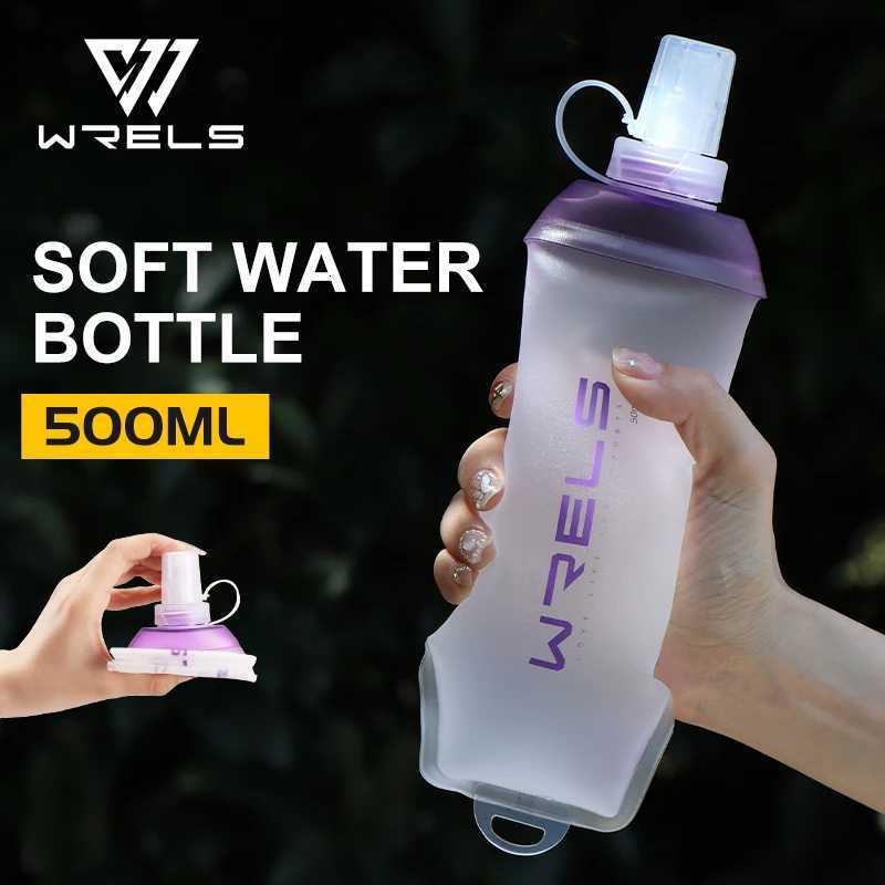 WRELS Sport Water Bottle Soft Folding TPU Soft Flask Water Bag Light BPA Free Outdoor Sports Fitness Running Portable KettleW251114