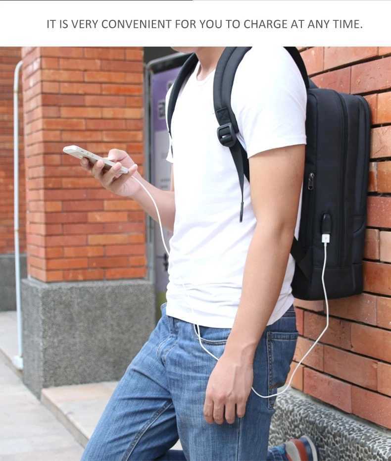 Tigernu Backpacks Men Waterproof 156 Laptop Backpack Male Mochila USB Charging Anti Theft Travel Backpack School Men BackpacksW251114