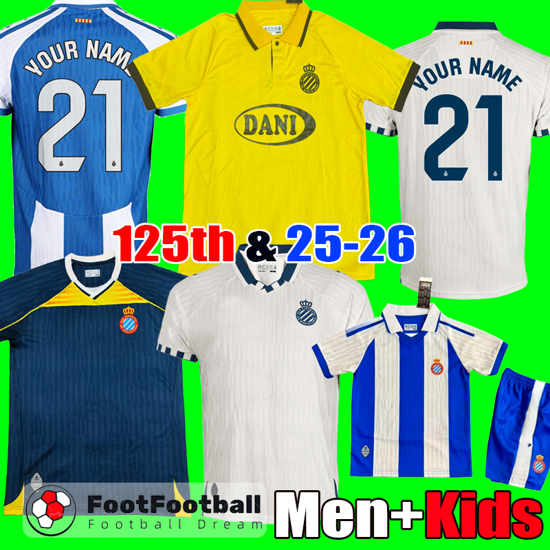 25 26 Espanyol 125th Anniversary soccer jerseys football shirts 2025 2026 men Kids kit tops camisetas de futbol tops football set