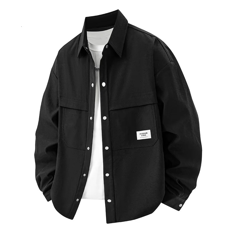 Solid color youth 3D hollow American work shirt casual fashion jacket 250415