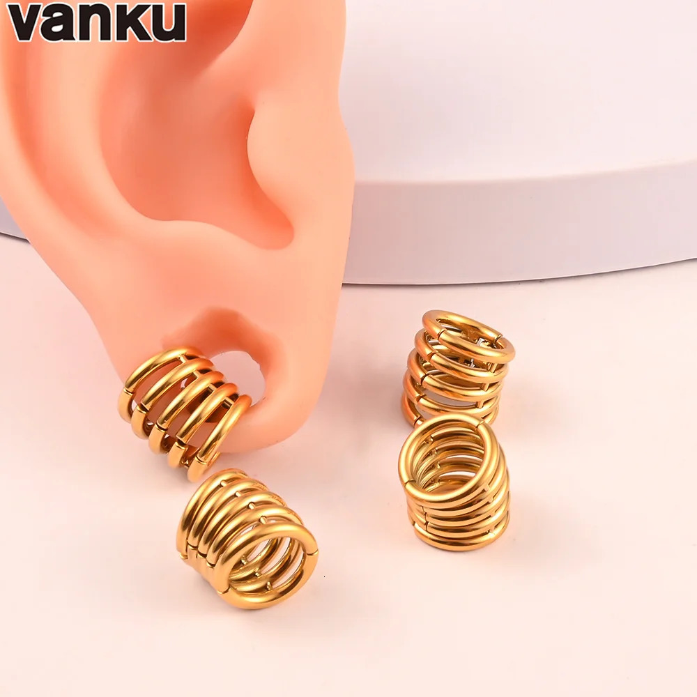 Vanku 1PC Ear Lobe Cuff Ear Gauge Plugs Ear Tunnels Stretcher Lobe Weights Women Clip on Cartilage Body piercing Jewelry 250408