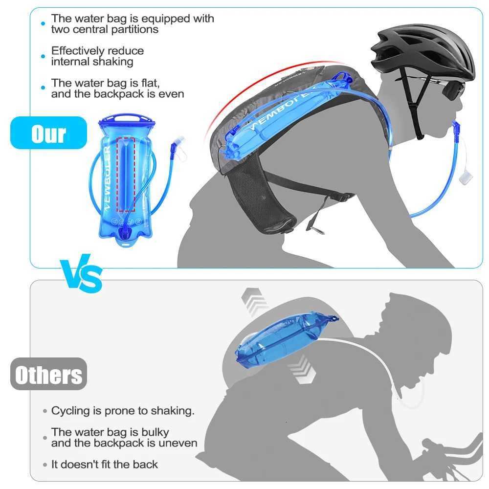 NEWBOLER 2L Sports Water Bladder Hydration Pack Storage Bag BPA Free Portable Food Grade Outdoor Drinking Camping Water BagW251114