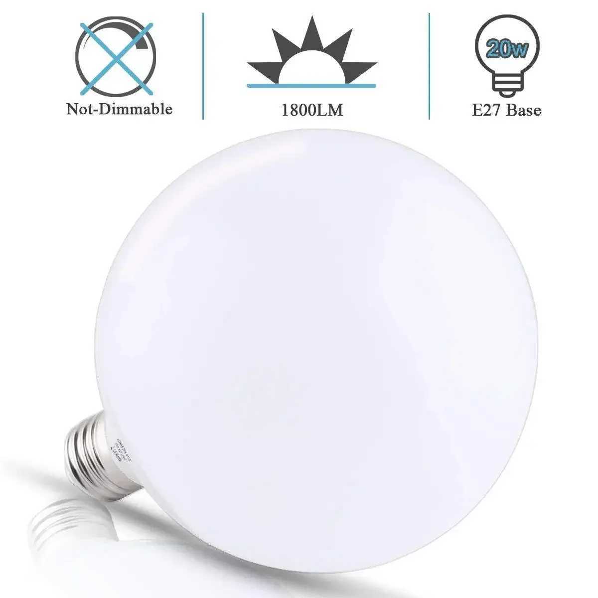 Melery E26 E27 LED Light Bulb 20W Globe G120 Lamp Edison Screw 200W Equivalent Daylight Warm Cold White 2700K 1800lm Home Using C251115