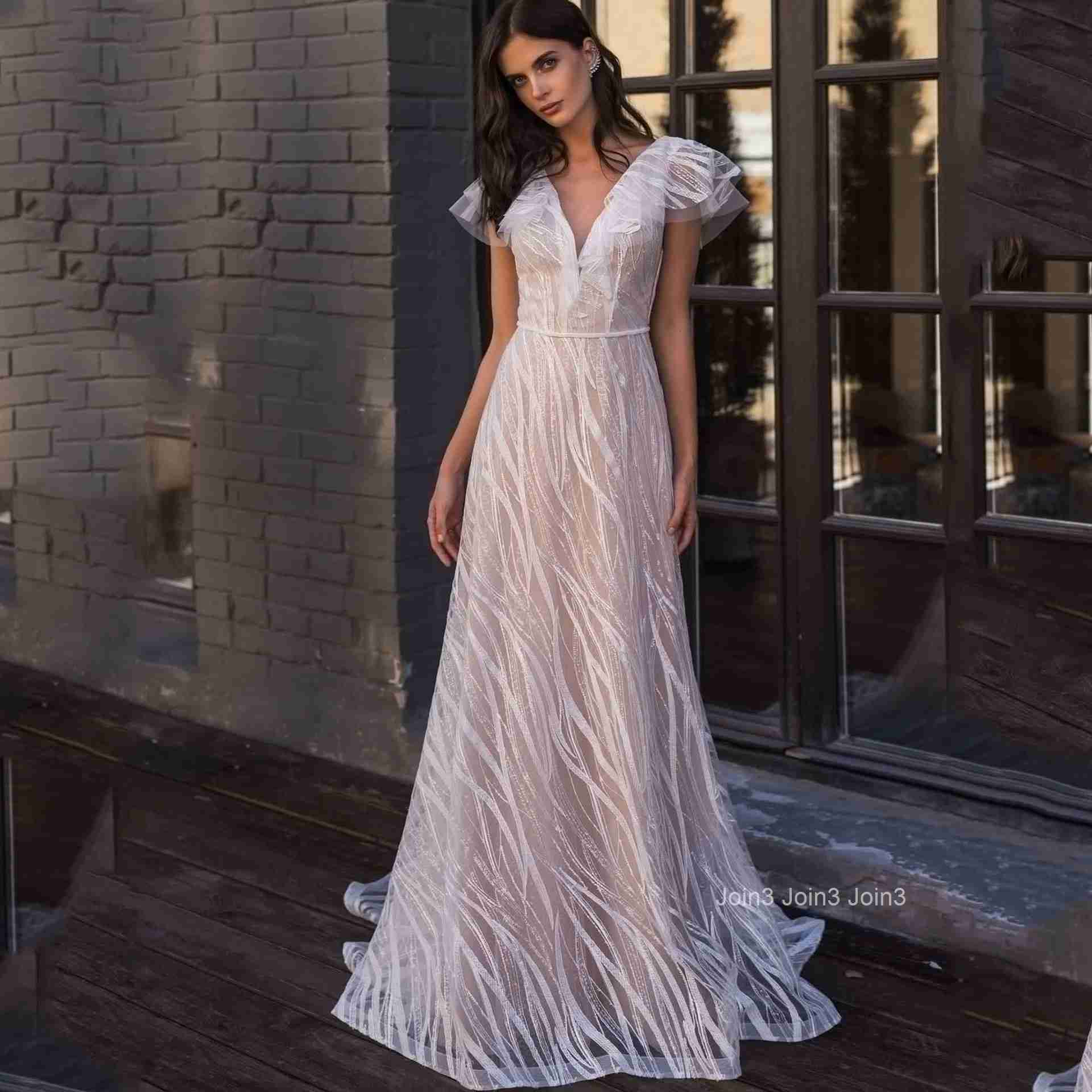 2025 New Style Commuting White Evening Dress Sexy Willow Leaf Sexy V-neck Dress