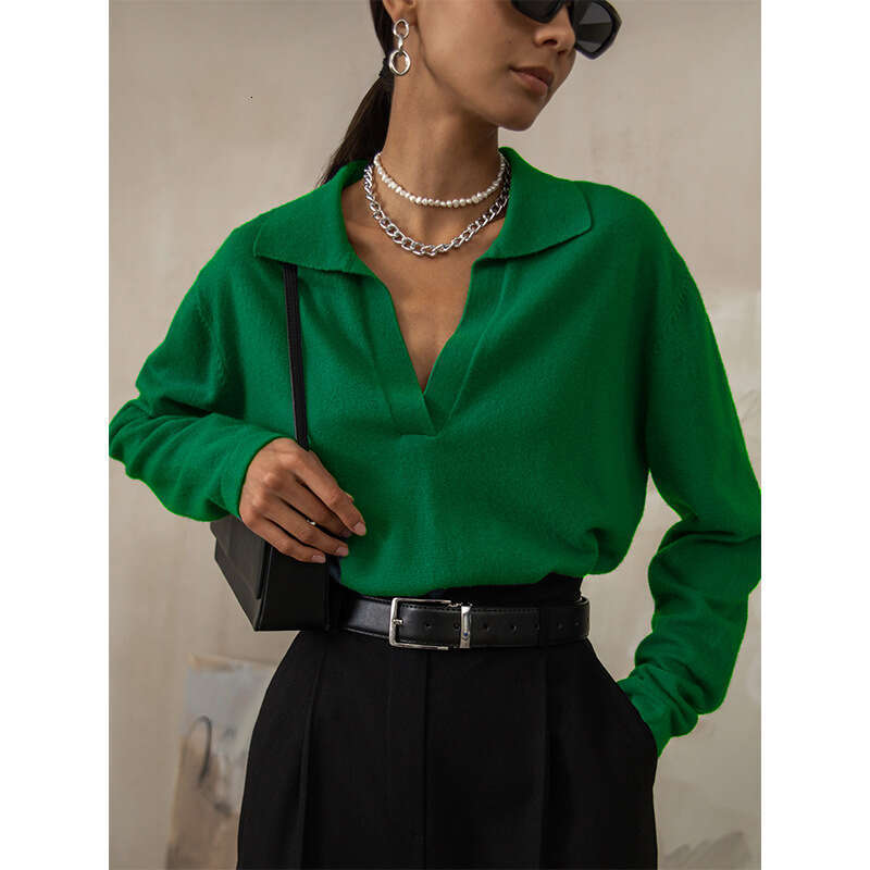 hoodie Mmwomen's Wear Polo Collar Autumn/Winter Casual Versatile Knitted Pullover Sweater For Women jacket