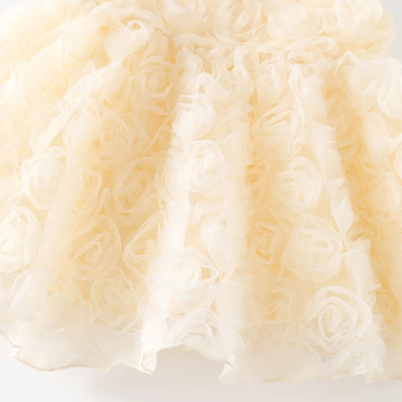 Roses Flowers Princess Girls Dress Summer Toddler Baby Sundress Birthday Party Dresses for Girls Clothes 250415