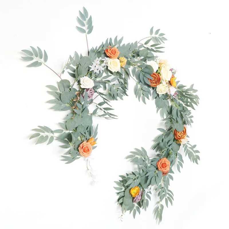 Mori Outdoor Wedding Long Table Flower Sign-in Table Vine Arch Flower Simulation Wedding Photo Props Banquet DecorationM251115