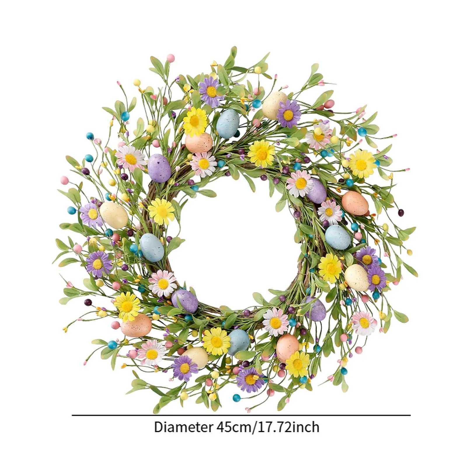 Artificial Easter Eggs Wreath Easter Decor Autumn Lovely Spring Flower Wreath for Window Living Room Indoor Outdoor Wall WeddingM251115
