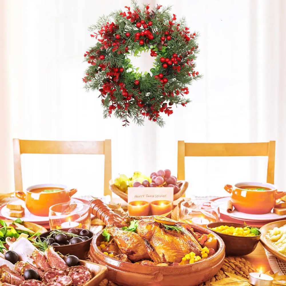 Christmas Tree Winter Berry Wreath Large Eucalyptus Garland Simulation Leaf Door Hanging Window Prop Christmas DecorM251115