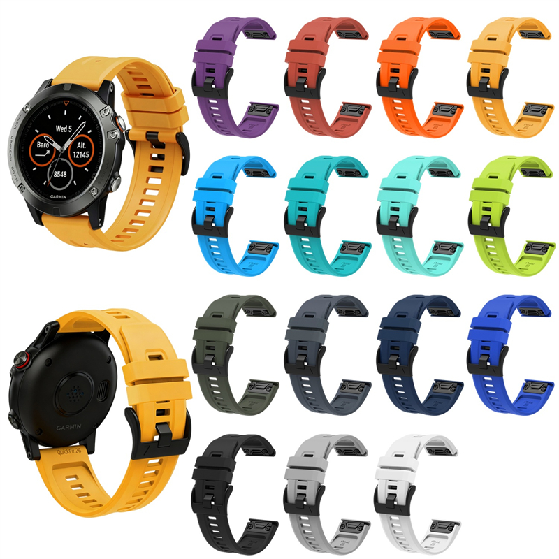 Silicone Watch Band Strap for Garmin Watches Multiple Colors 22mm26mm Sizes Durable Comfortable Compatible with Fenix Epix Instinct Forerunner Quatix 