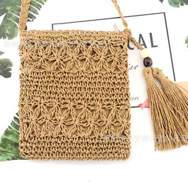 Handmade Beach Bag Instagram's New Forest Style Hollowed Out Single Shoulder Crossbody Tassel Beach Casual Women's Grass Woven Bag Kq2