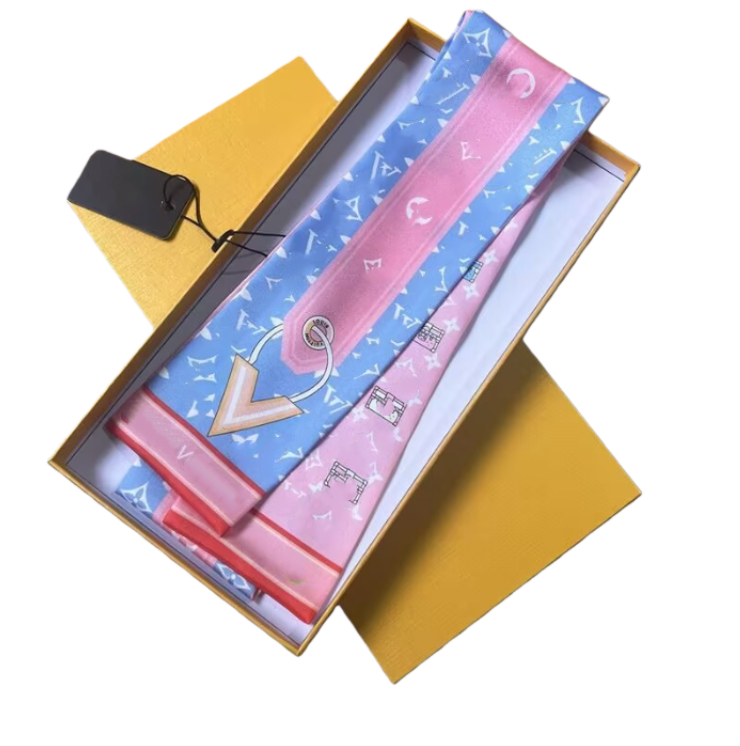 designer scarf echarpe luxe women echarpe Women Bags Letter Flower Scraves Top Grade Head Hair Bandeau Silk Neck Bow designer scarf 8x120cm 2PC