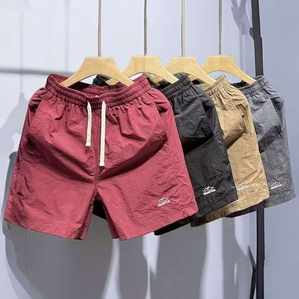 Summer Outdoor Mountain Solid Color Shorts Men's Trendy Brand Quick Dry Loose Home Leisure Beach Sports Pentagram Pants