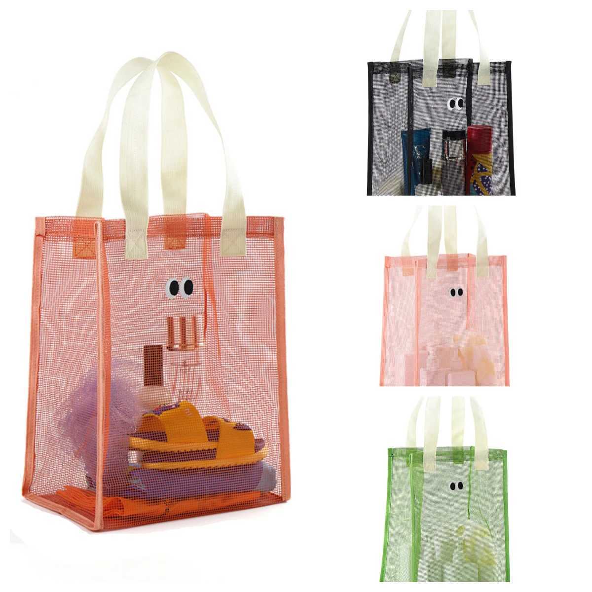 New Cute Travel Organizer Makeup Storage Bag Womens Breathable Mesh Makeup Bag Swimming BagXJ250415