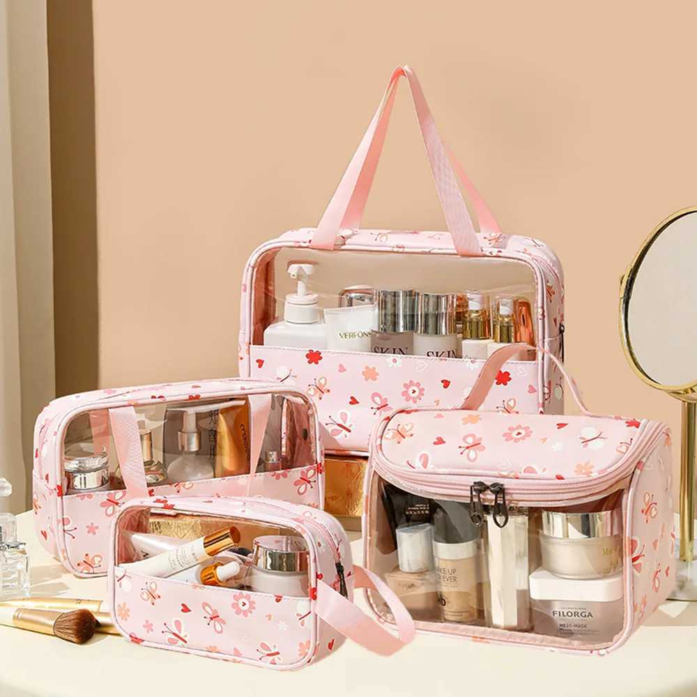 4-piece PVC makeup bag printed transparent W handbag waterproof travel makeup bag Cvenient makeup bag coin walletXJ250415