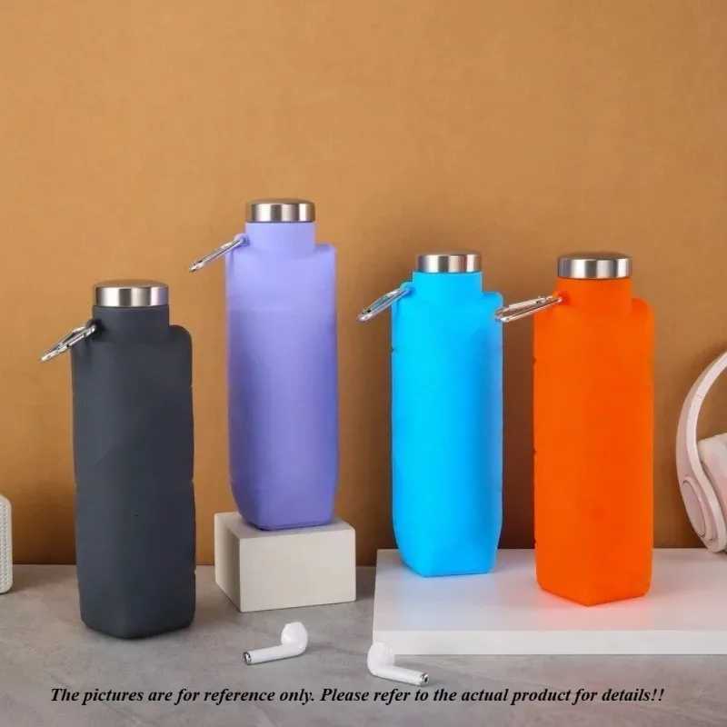 Platinum Silicone Diamond Folding Cup 700ml Outdoor Sports Water Bottle Cross-border Pocket Portable Water BottleW251114