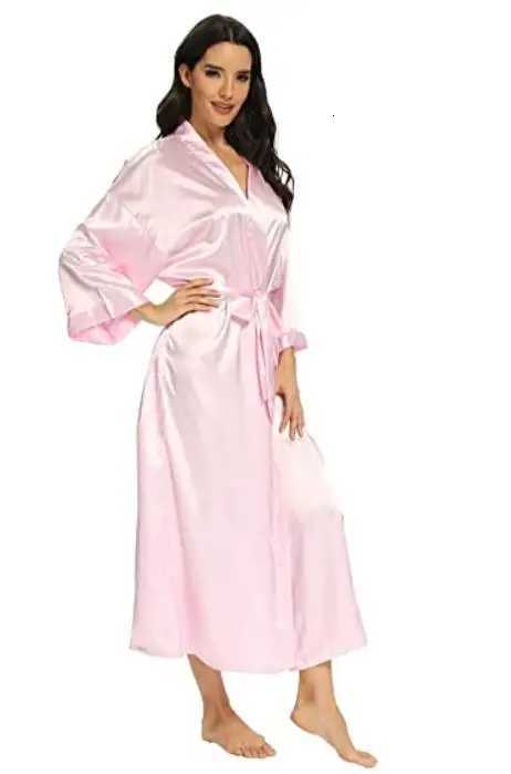 Women Silk Satin Long Wedding Bride Bridesmaid Robe Kimono Robe Feminino Bath Robe Large Size XXXL Peignoir Femme Sexy Bathrobe C2511151