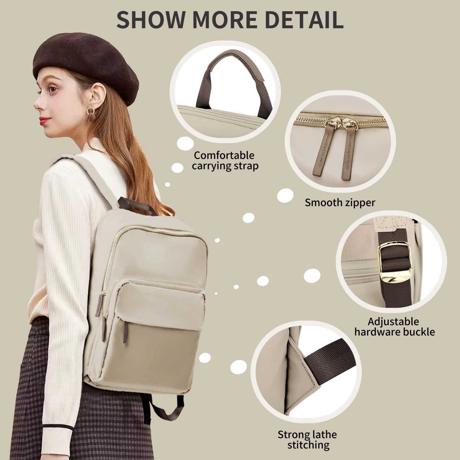 New Simple Large Capacity Backpack Women Travel Business Teacher Backpack Laptop Shoulder Bag Girl School Student Backpack PurseW251114