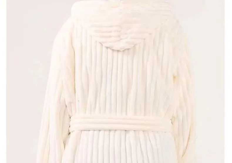 European Thick Warm Hooded Womens Bathrobe New Flannel Coral Fleece Sleepwear Robe Hot Winter Womens Kimono Loose Home Wear C251115