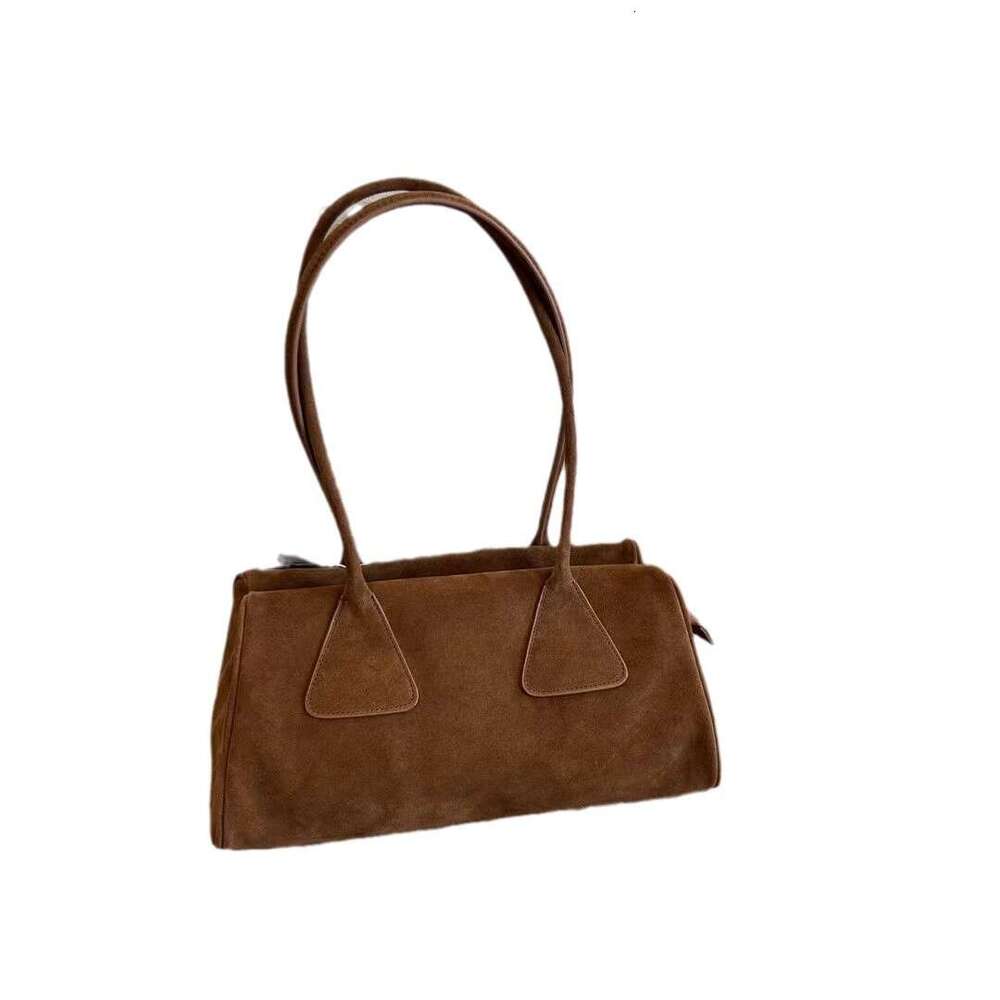 Mm Women's Bags Single Shoulder Armpit Baguette New Suede Pillow Premium French Triangle Genuine Leather Women's Bag
