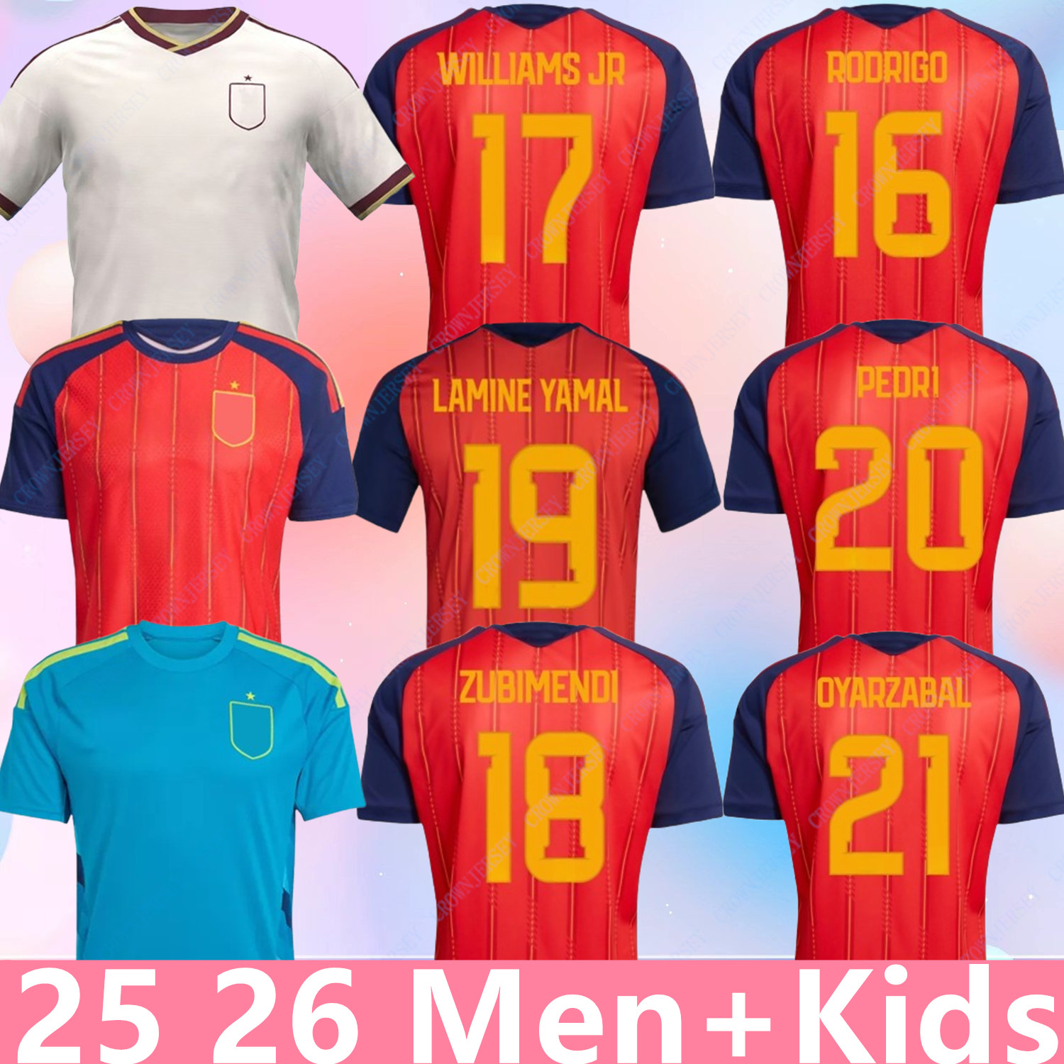 2025 2026 Men kids kit Spain CARVAJAL Espana 25 26 football shirt soccer jersey PEDRI LAMINE YAMAL TORRES GAVI RODRIGO MORATA home away womoen National team Camiseta