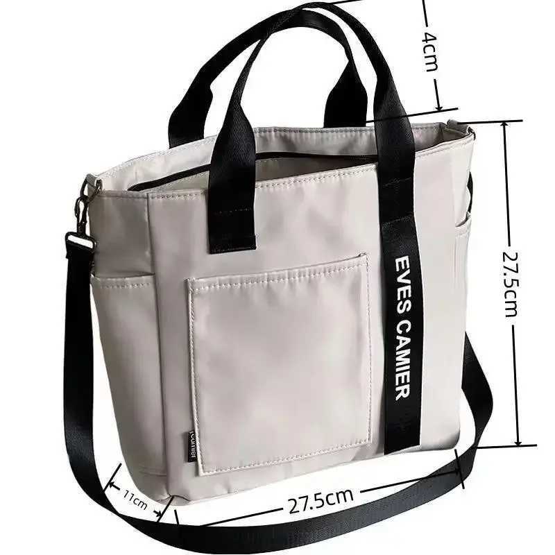 New Casual Tote Large Capacity Shoulder Bag Nylon Waterproof Canvas Handbag Simple Fashion Messenger Bags For SchoolgirlW251115