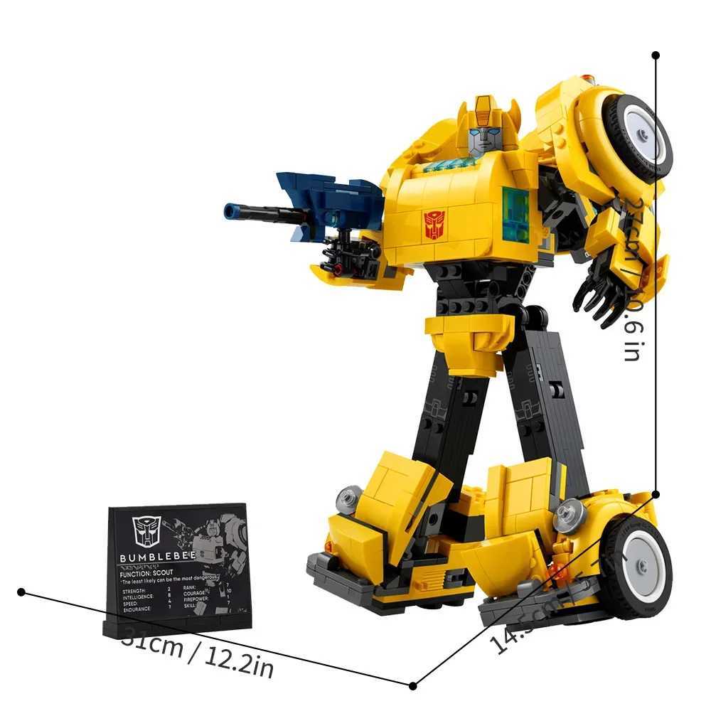 950Pcs Yellow Robot Truck Car Toys Building Blocks 10338 Truck Transformationed Autobot Deformation Gift For Children C251027
