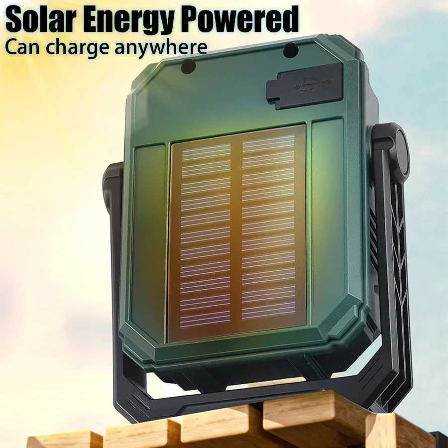 Solar Camping Lamp with Magnet AdjustableBracket5 Modes Outdoor Waterproof Lantern for Tent Hiking Emergency Lighting M251115