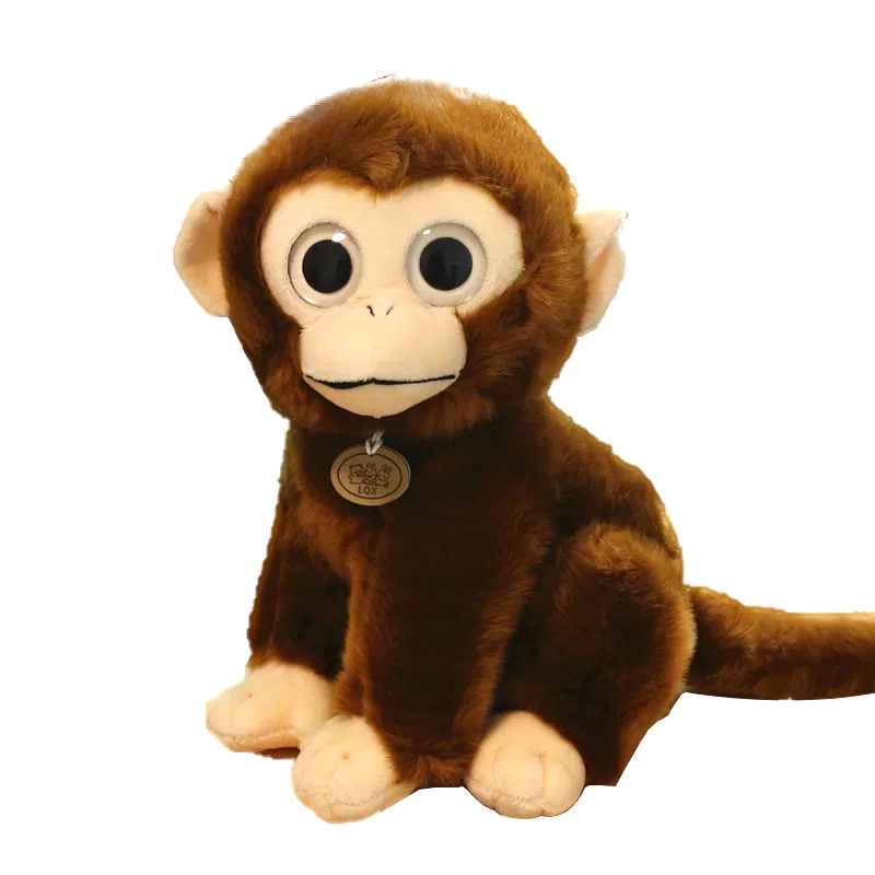 Wholesale simulation golden big eyed monkey plush toys made of super soft fabric, children's comfortable dolls, birthday gifts Y260128