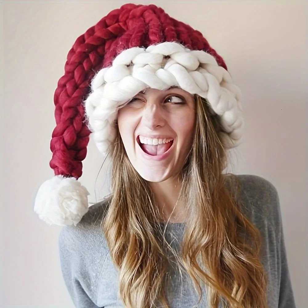 Handmade Santa Claus hat in autumn and winter polyester Christmas hat with zipper closure suitable for holiday occasions Y251115