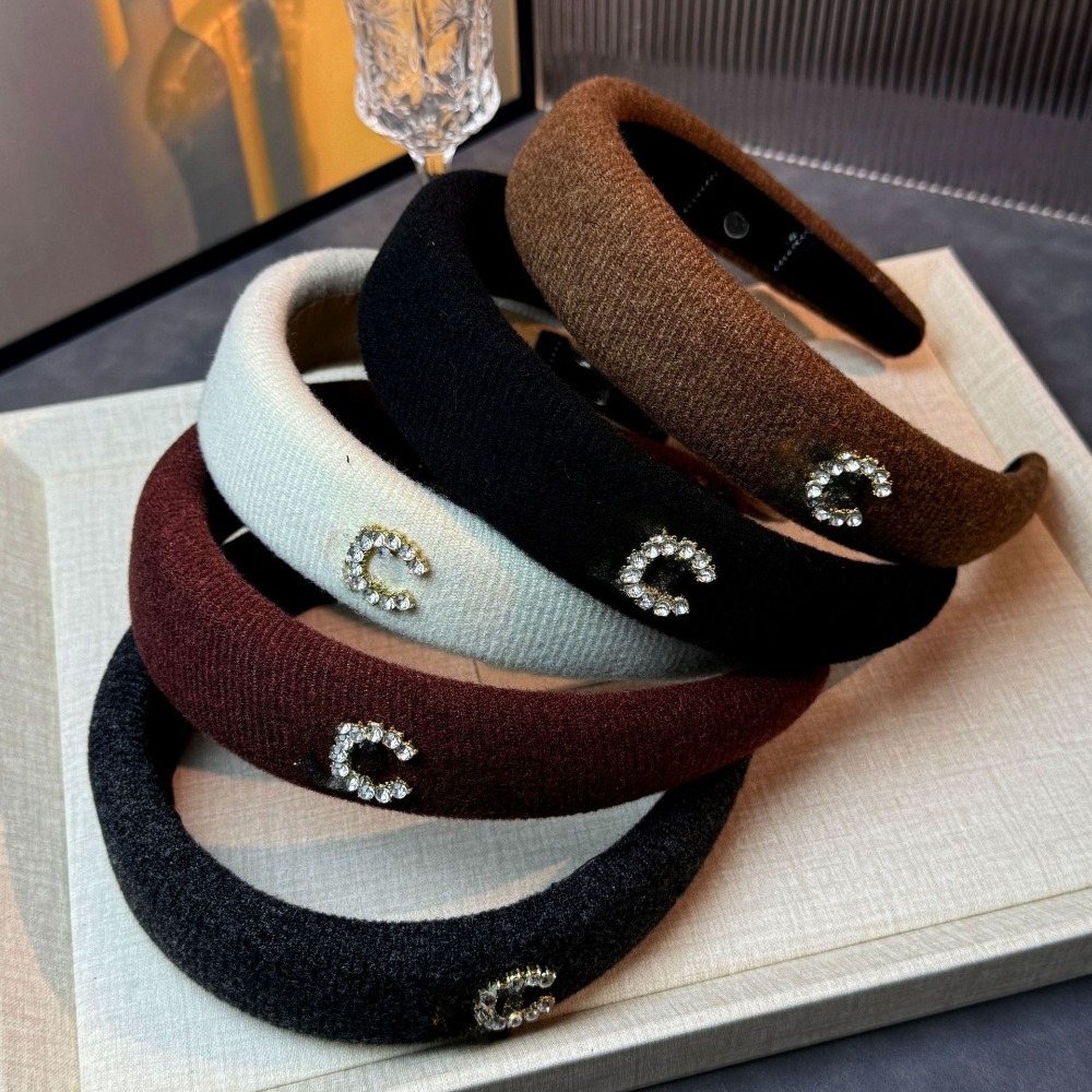 Women Letter Hairband Hairpin Hoop Knot Designer Headband Fashion Hair Accessories Head Black