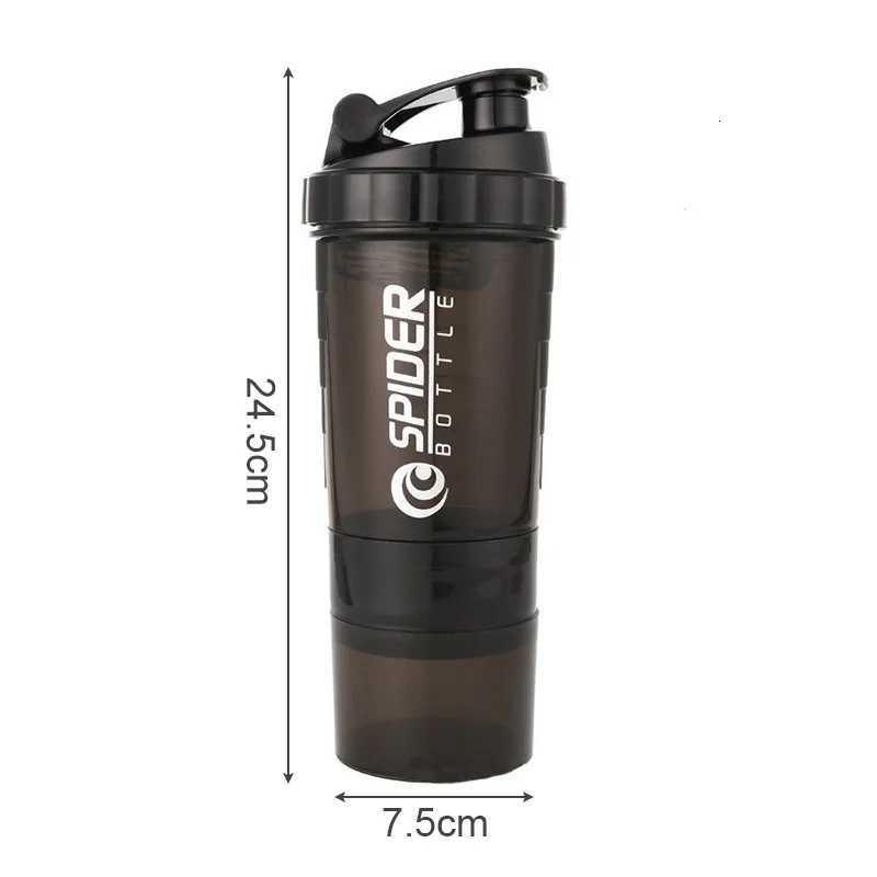 Sport Water Bottle Portable Protein Shake Cup 3 Layers Shake Cup with Measurement Marking Gym Fitness Protein Shake BottleW251114