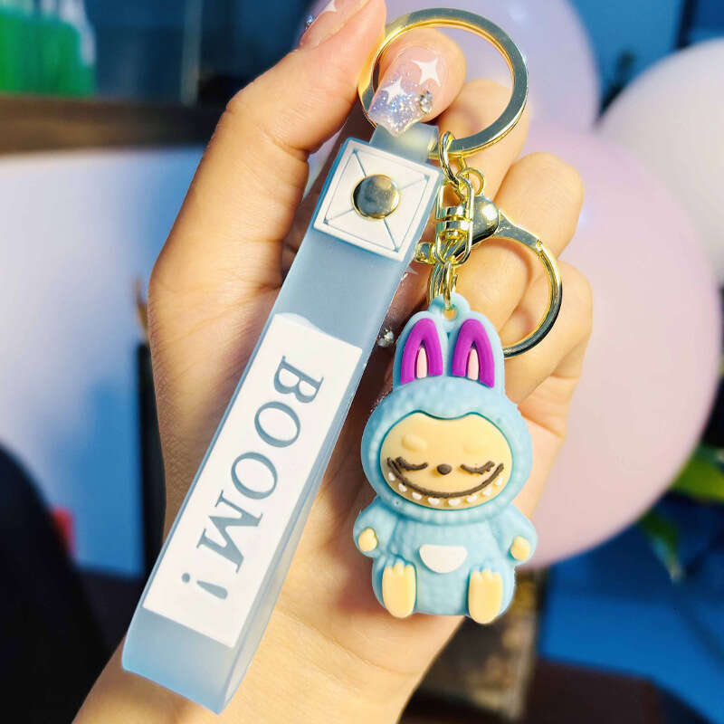 Cute Sheep Insect Pattern Keychain for Lovers - Silicone Cartoon Style