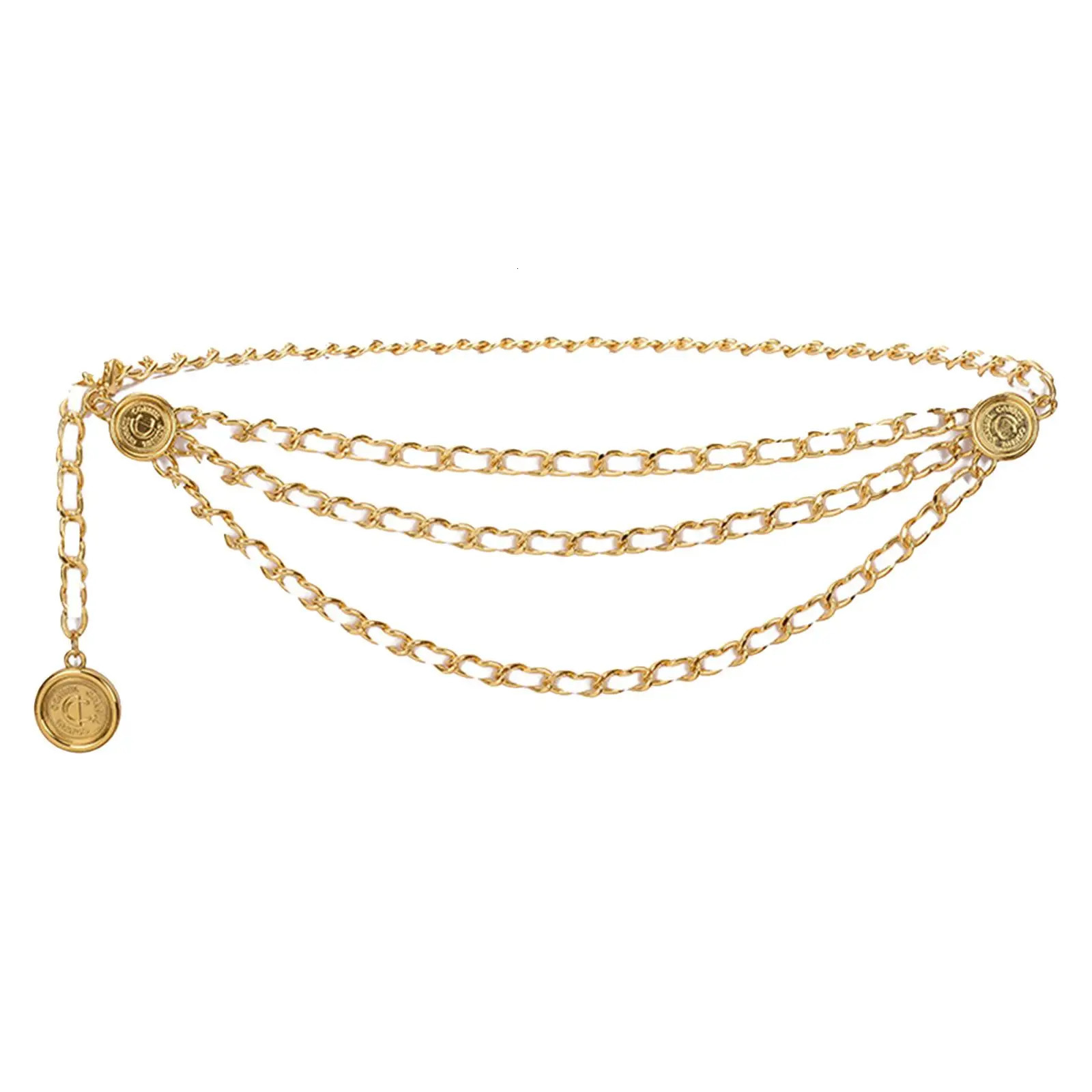 Waist Chain Belt Multilayer Delicate Retro Flexible Buttons for Bridal Women 250414