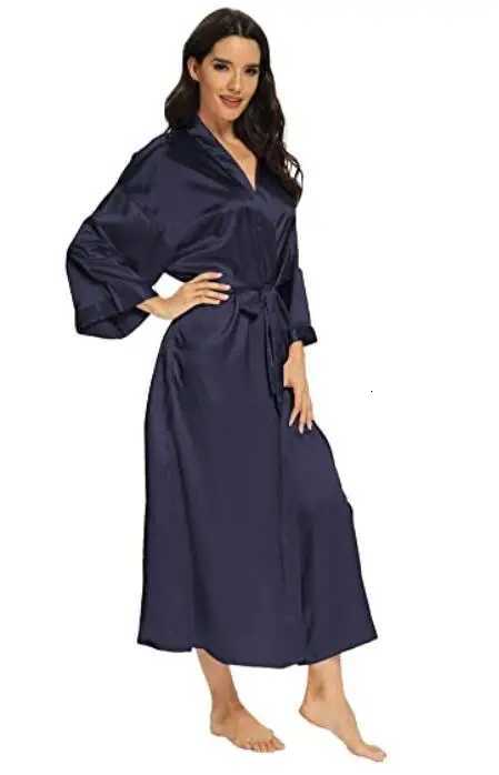 Women Silk Satin Long Wedding Bride Bridesmaid Robe Kimono Robe Feminino Bath Robe Large Size XXXL Peignoir Femme Sexy Bathrobe C2511151