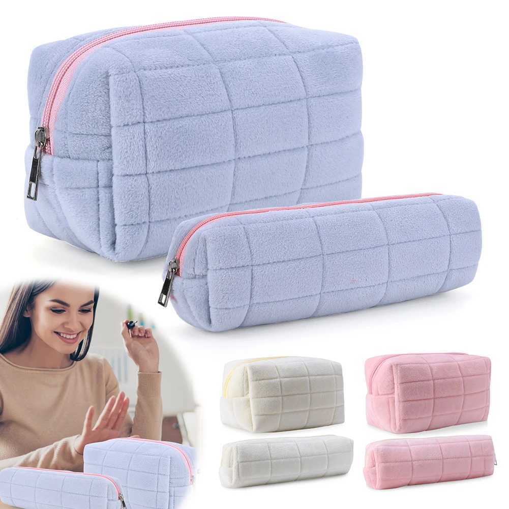 Plush makeup bag makeup bag large capacity with pencil case zipper makeup bagXJ250415