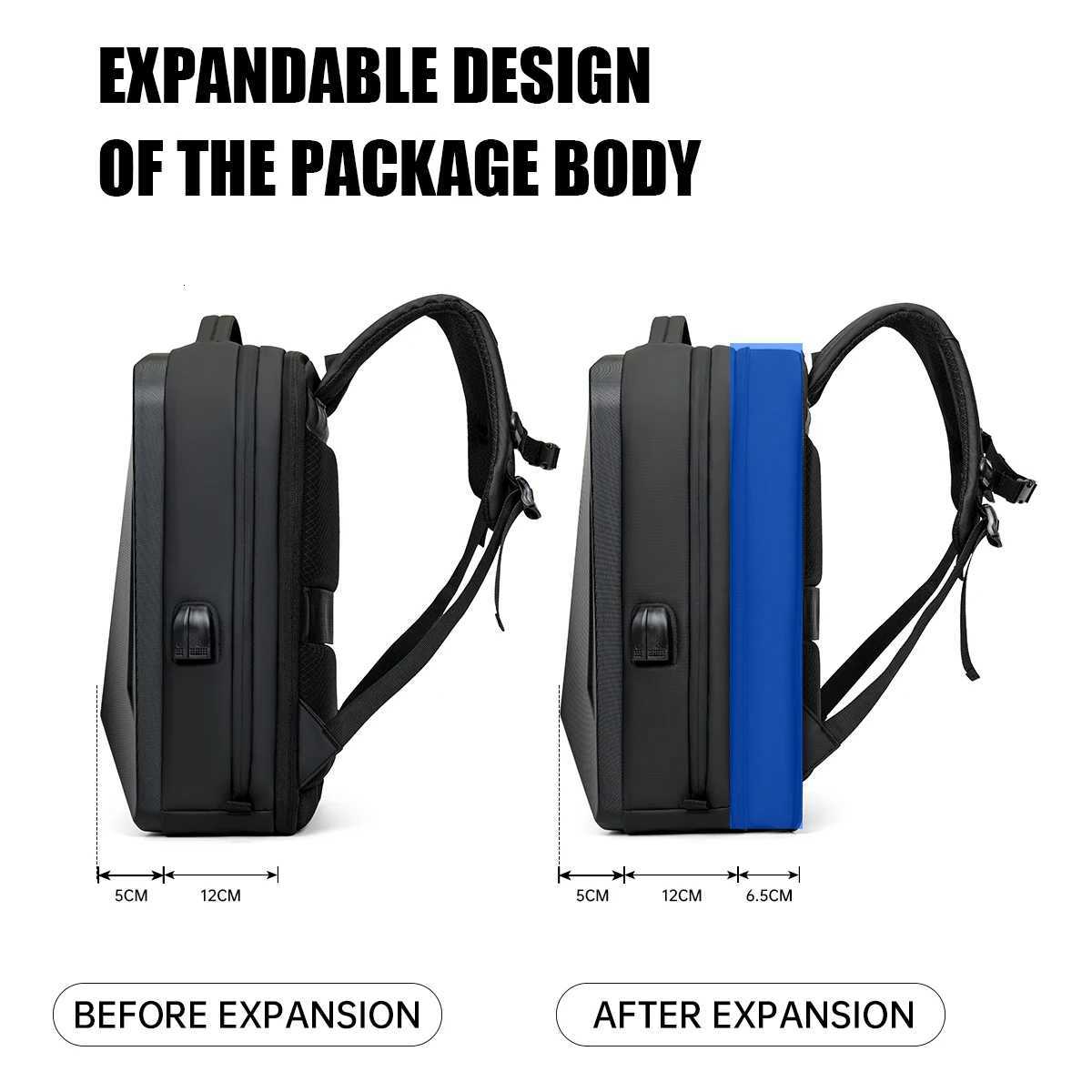 Backpack Mens Expandable Computerbag Large Capacity Business Travel Business Trip Luggage Bag E-Sports Game Hard Shell BackpackW251114