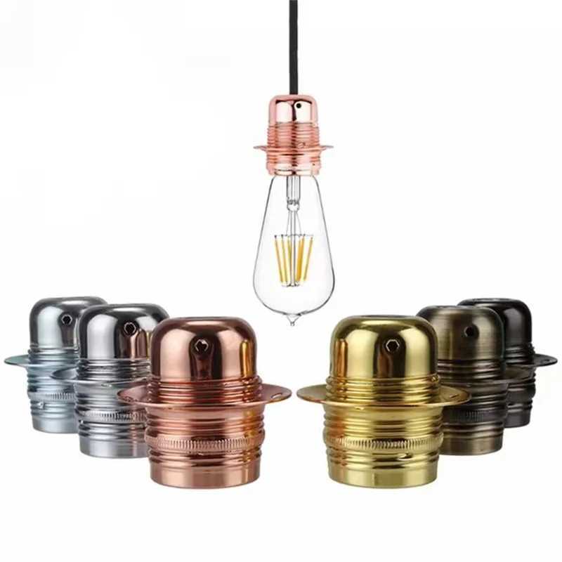 Vintage LED Lamp Holder E27 E26 DIY Industrial Pendant Light Bulb Base With Ring Retro Screw Socket Fitting Adapter Lampholder C251115