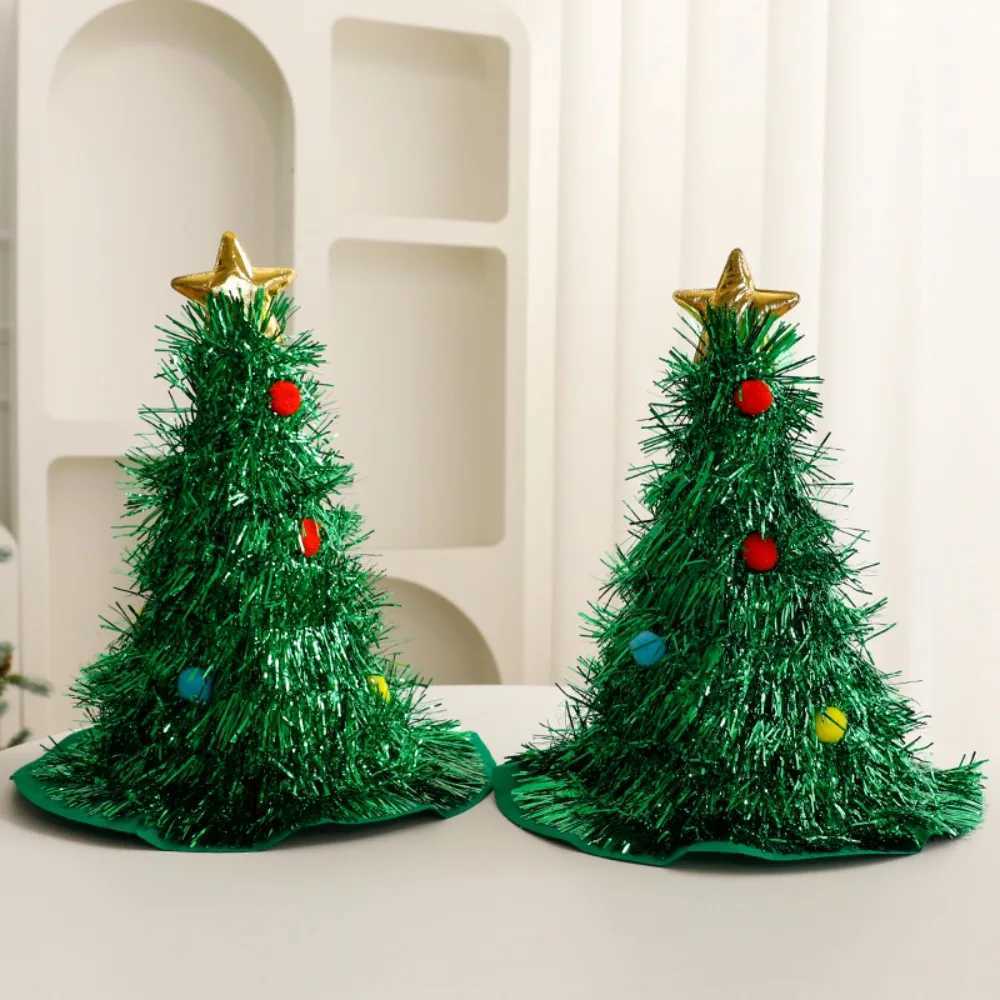 Christmas Hat Headwear Christmas Tree Hat Headwear New Year Party Atmosphere Photo Props Children Christmas Festival Costumes Y251115