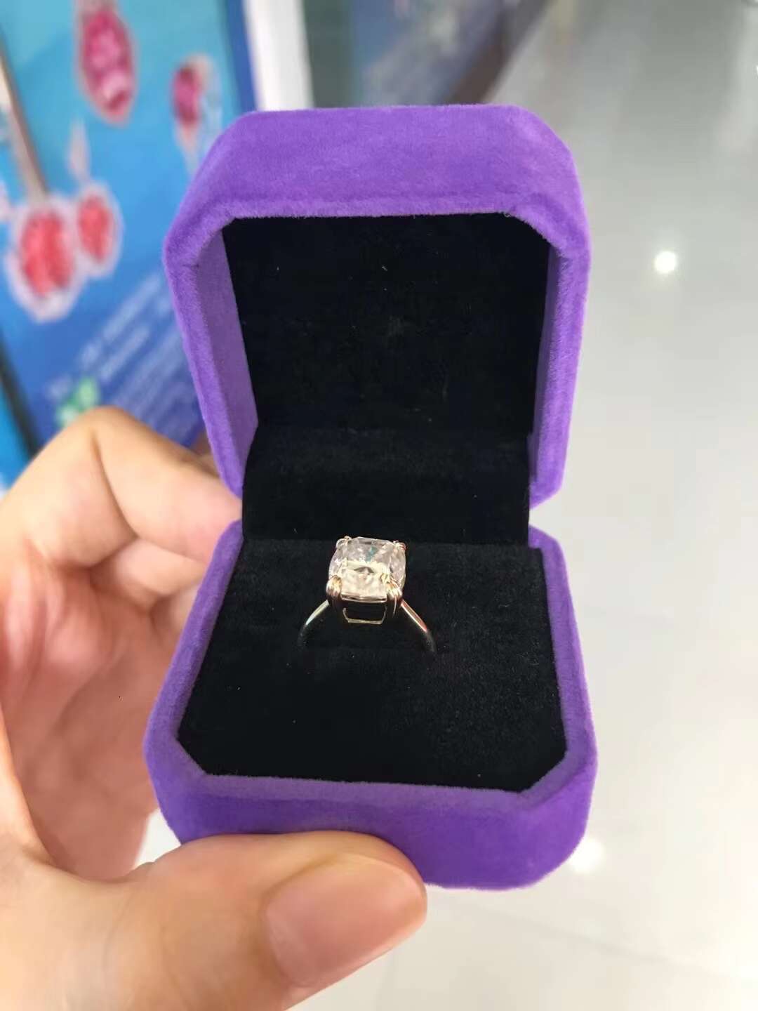 Wholesale Dubai Gold Ring Jewelry with 9x11mm 5ct Cushion Cut Moissnaite Diamond Gemstones 14k Yellow Gold Engagement Ring