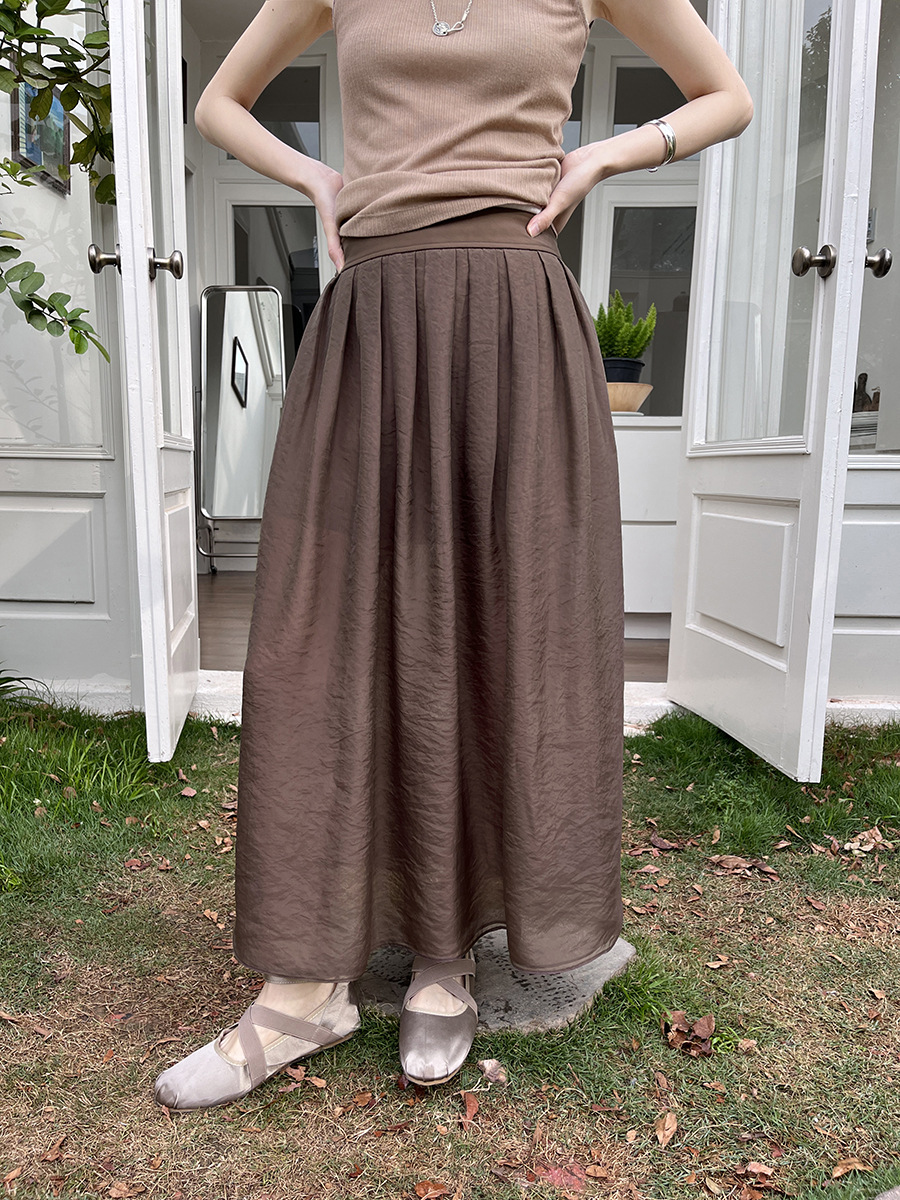 X53145 High quality summer new heavy double-layer yarn simple two-piece loose hem skirt